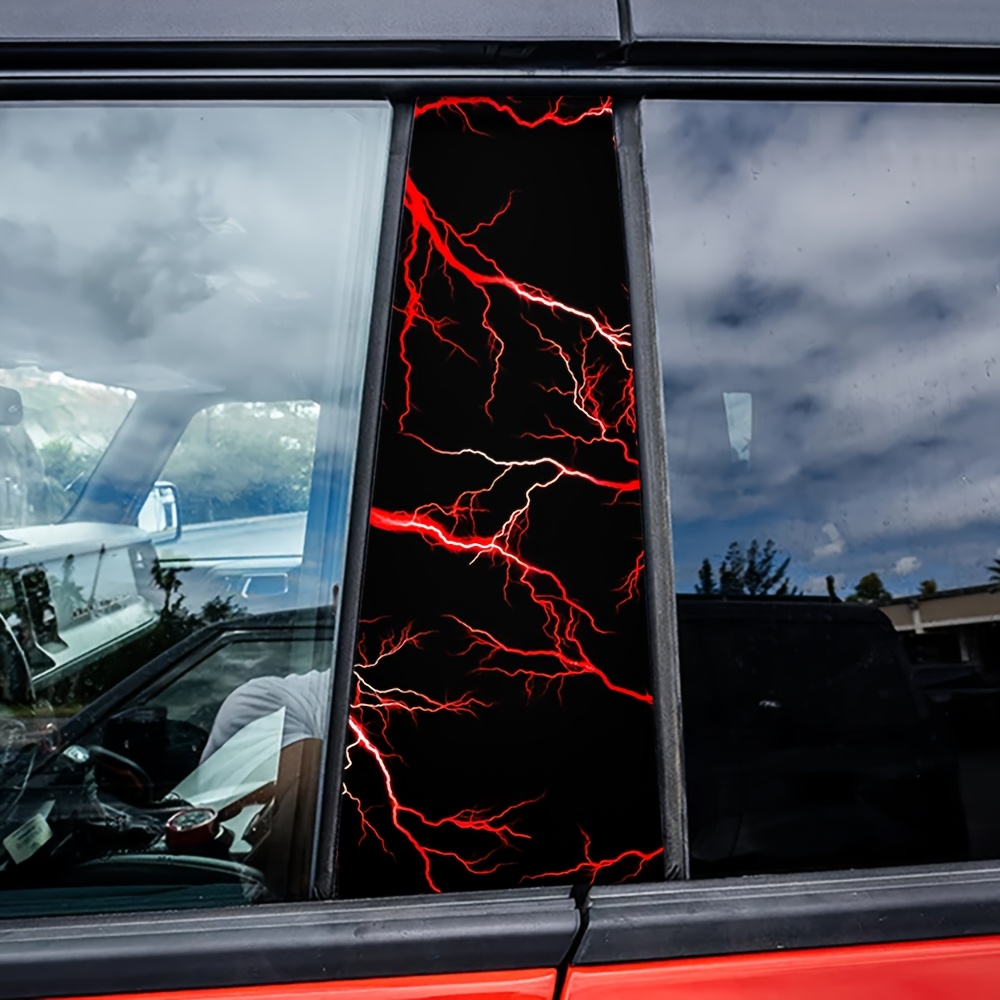 Car Accessories Must Have - 2-Piece Red Lightning Vehicle Decal Set