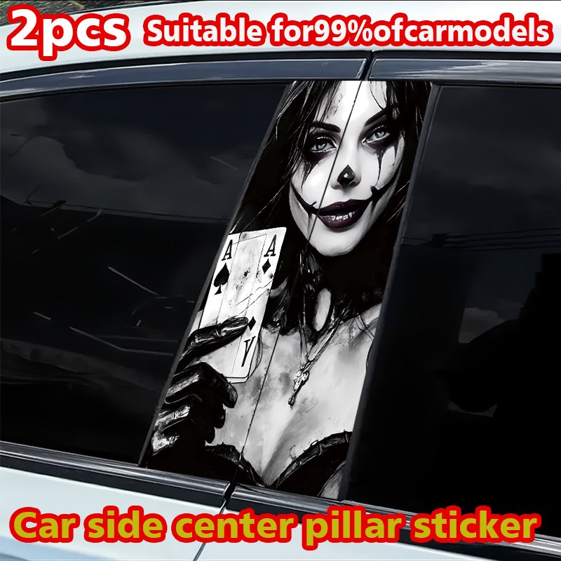 Car Accessories Must Have - 2pcs car B-pillar stickers Joker Girl