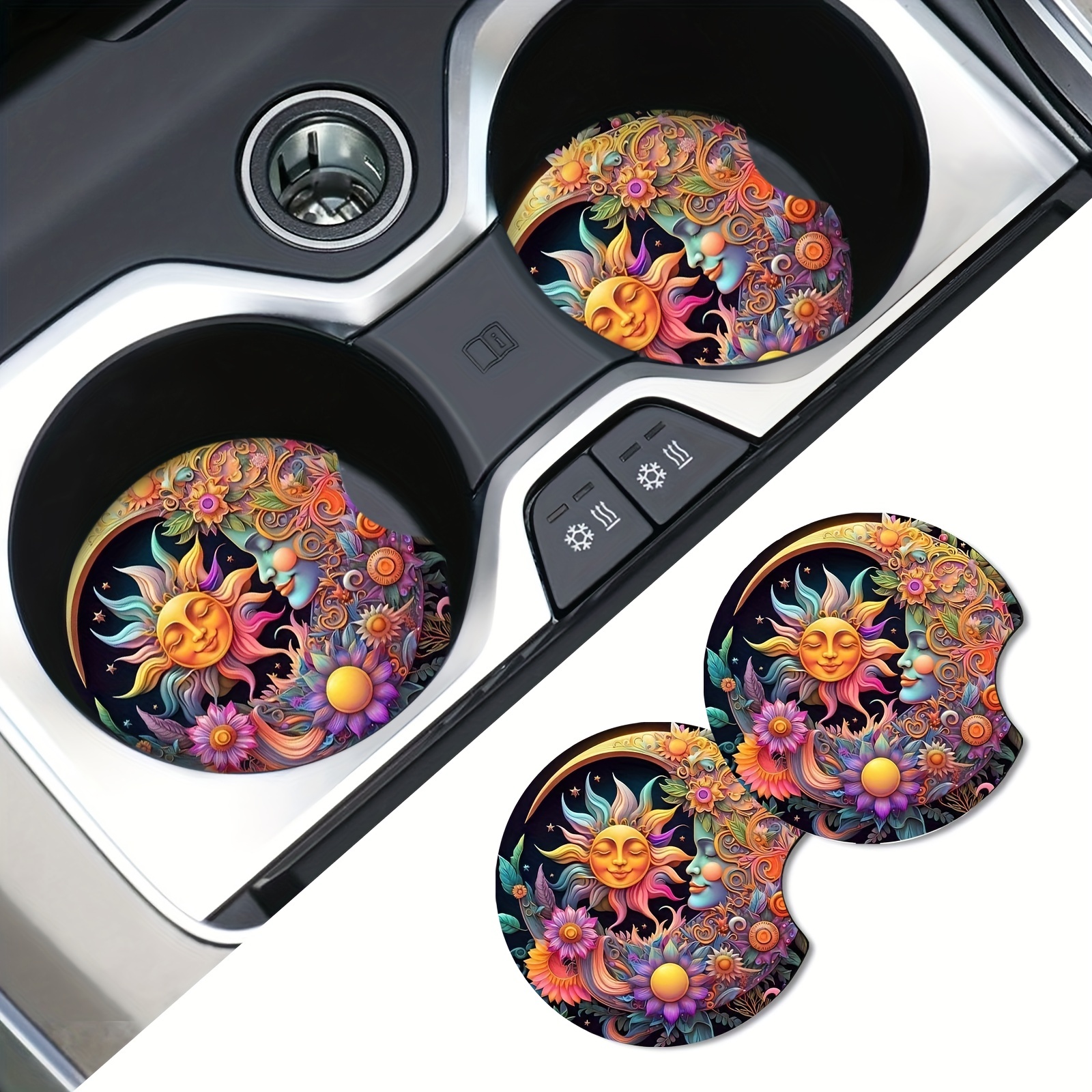 2Pc Color Sun With Moon Foam C - Car Accessories Useful recensione e prezzo